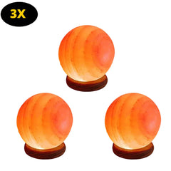 Himalayan Globe Salt Lamps (Pack of 3)
