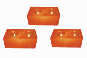 Salt Crafted Candle Holder Twin