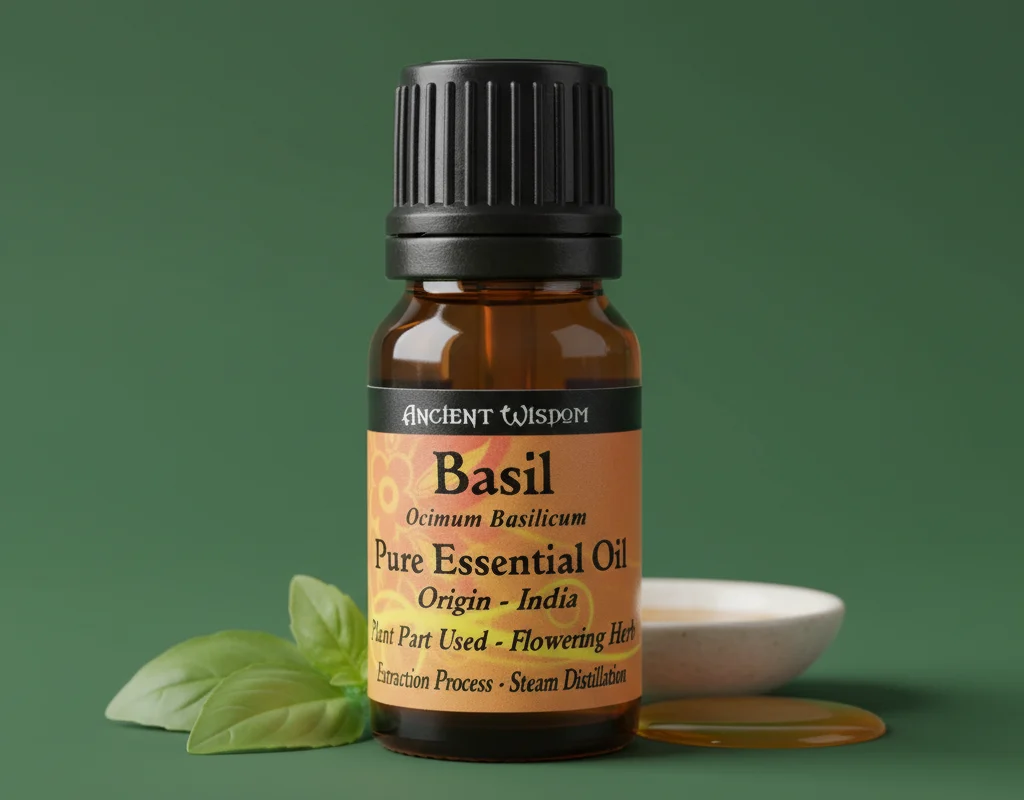Basil Essential Oil 10ml bottle for aromatherapy and stress relief, Basil Oil, Sweet Basil, Aromatherapy, Essential Oils, Organic Oil, Stress Relief, Muscle Pain, Skin Care, Respiratory Health, Ocimum Basilicum, Sweet Basil Oil, Ocimum Basilicum, Essential Oils for Stress, Natural Pain Relief Oil, Aromatherapy Oils, Pure Basil Oil, Organic Essential Oil, Skin Care Oil, Respiratory Support Oil, Steam Distilled Oil