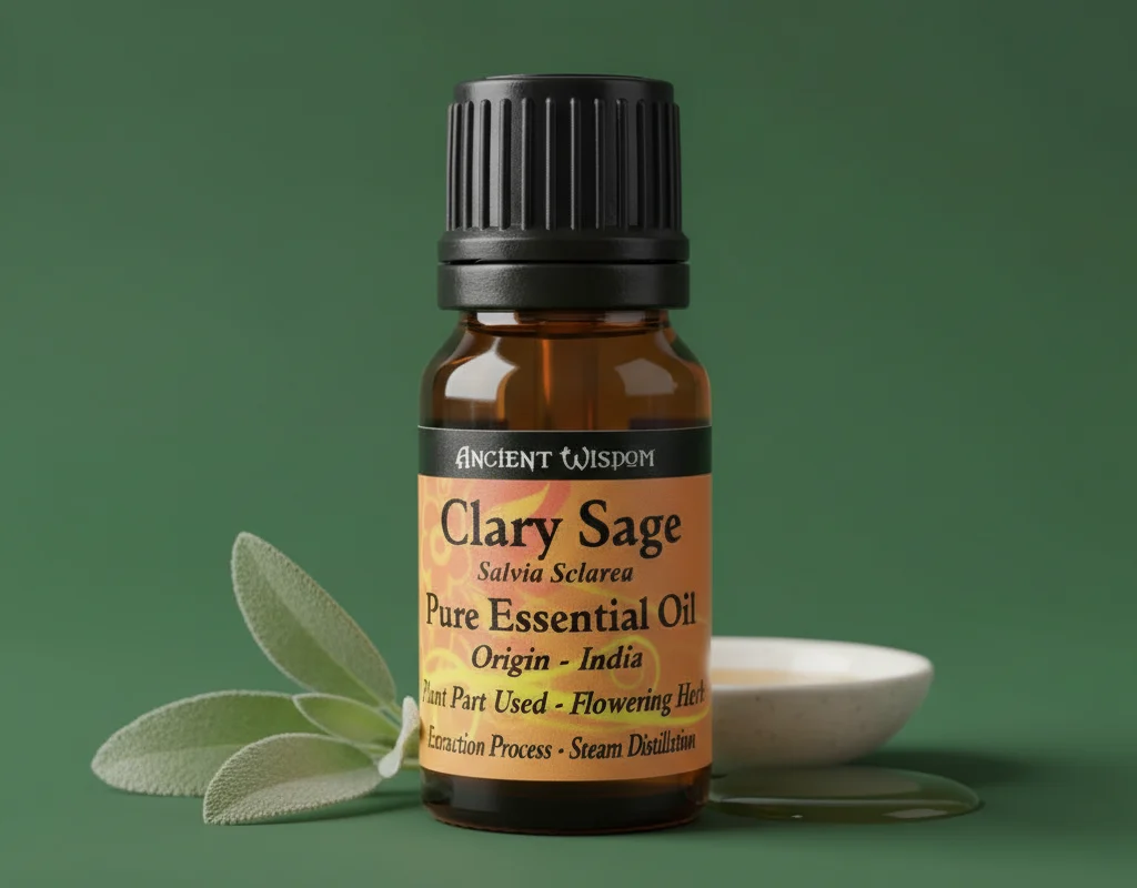 Clary Sage, Hormonal Balance, PMS Relief, Stress Relief, Women's Health, Sleep Aid, Aromatherapy, Essential Oils, Relaxation, Pure Oil, Clary Sage Essential Oil 10ml