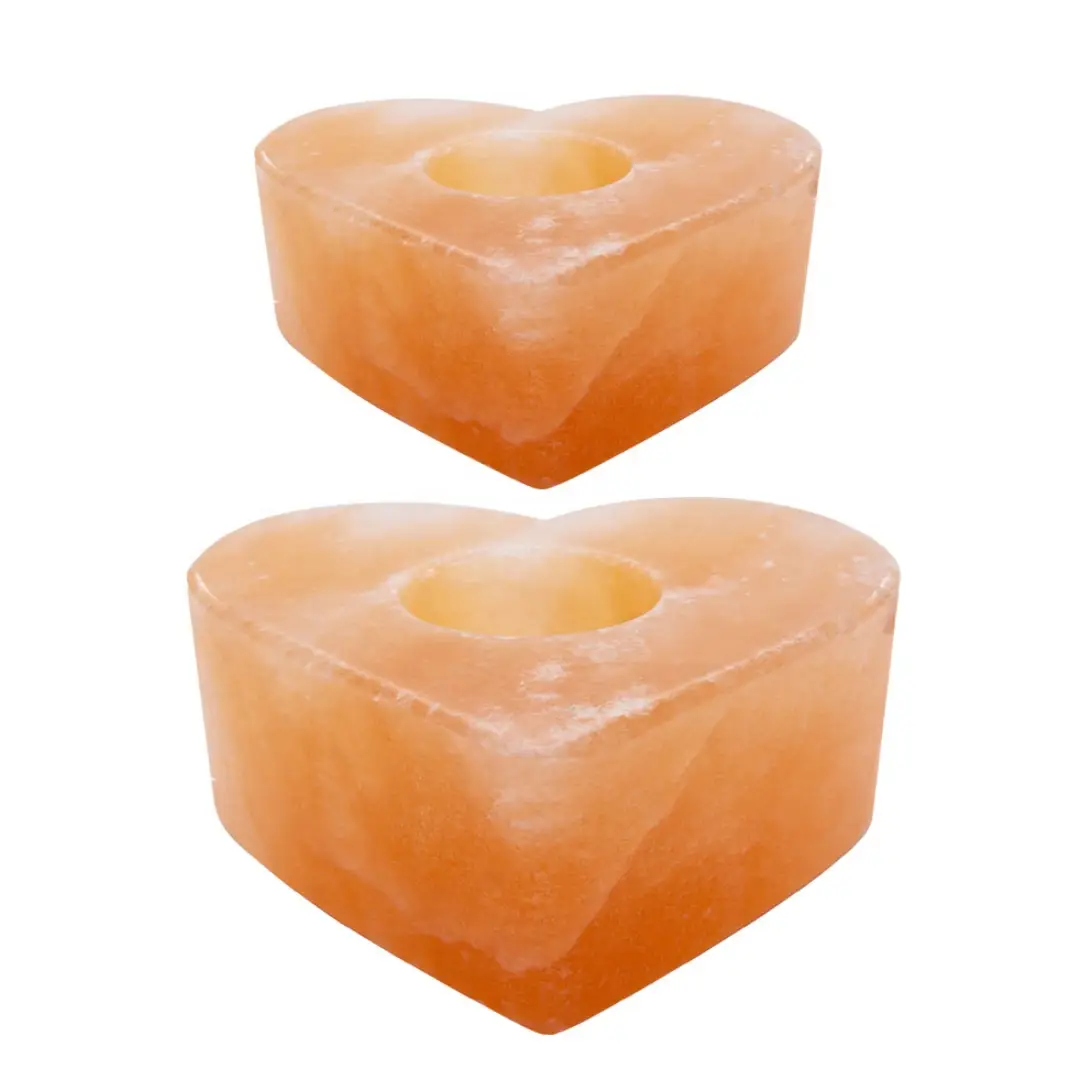 Salt Heart Candle Holder (Pack of 2) Large Salt Heart Candle Holder (Pack of 2) Large