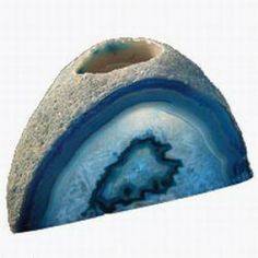 Agate Candle Holder (Blue)