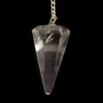 Faceted Clear Quartz Crystal Pendulum (Brazilian - Good Quality)