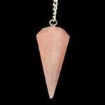 Faceted Rose Quartz Crystal Pendulum (Brazilian - Good Quality)