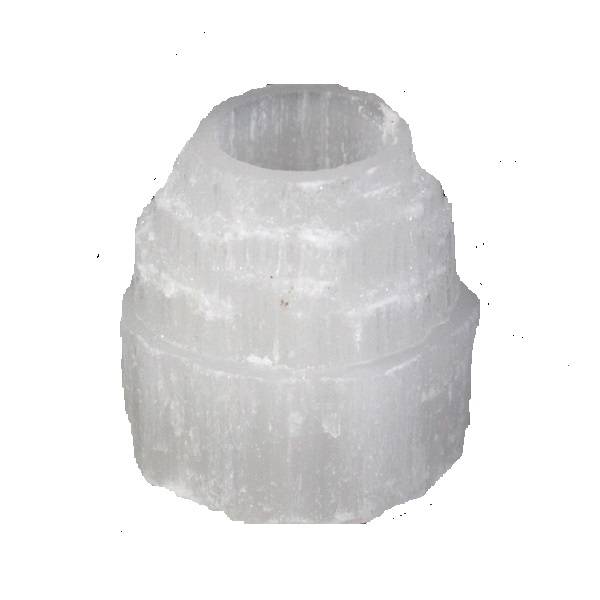 Selenite Rough Candle Holder